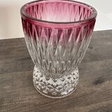 Art Deco vase in cut glass Ruby & Diamond
