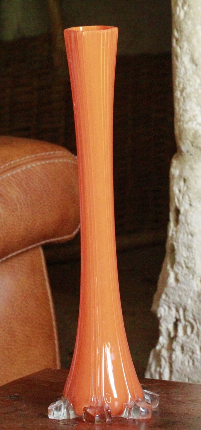 Orange glass vase