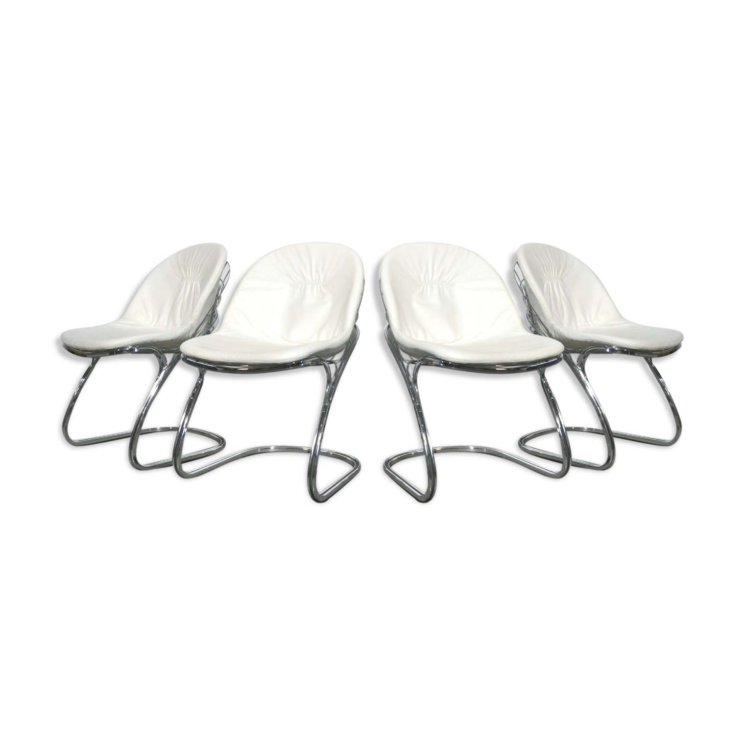 Set of 4 “Pascale” wire chairs designed by Gastone Rinaldi for Thema