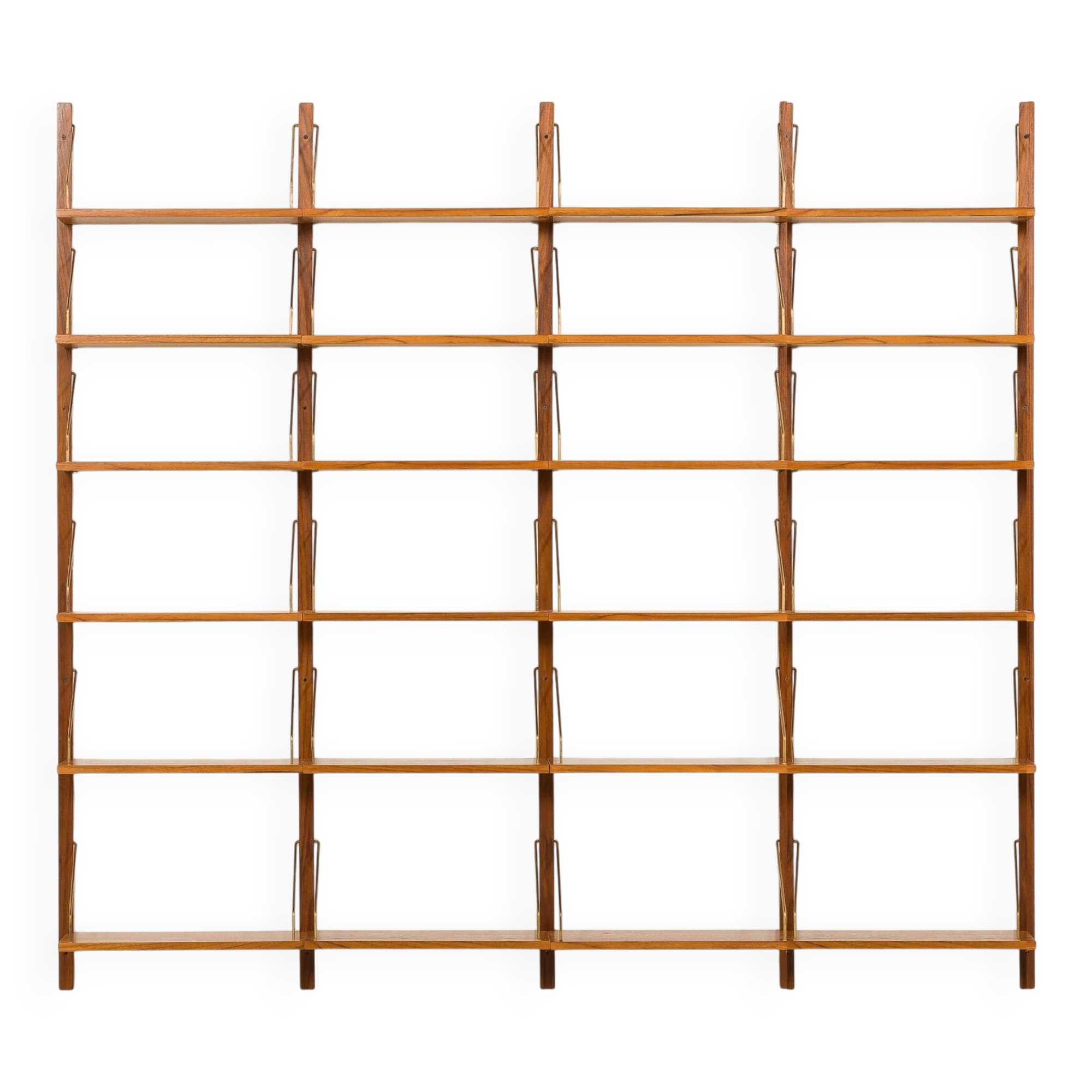 Danish teak 4 bay shelving unit in the style of Poul Cadovius, 1960s