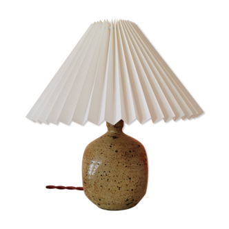 Upcycled lamp in pleated sandstone lampshade