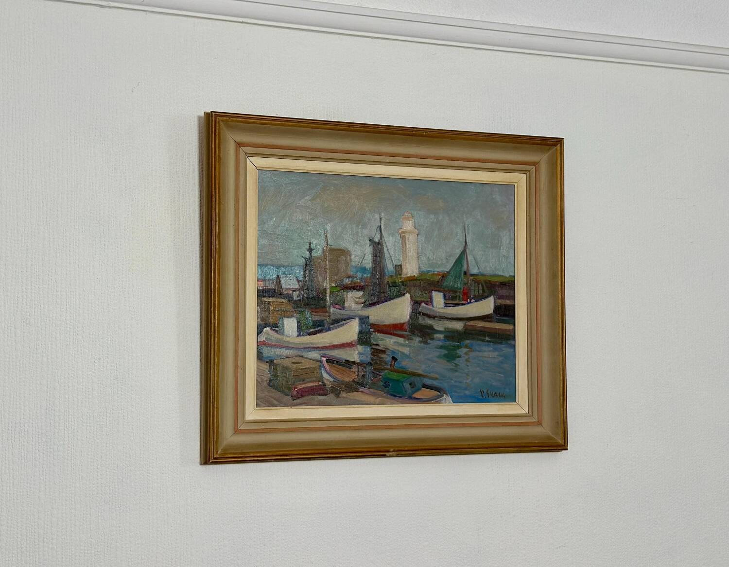Huile su panneau suédois – « Bateaux » par Eskil Skans
