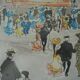 Numbered Paris Latin Quarter lithograph poster signed Urbain Huchet