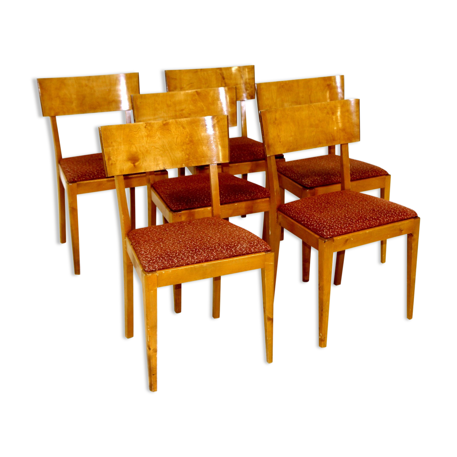Set of 6 birch chairs, Sweden, 1940