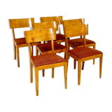 Set of 6 birch chairs, Sweden, 1940