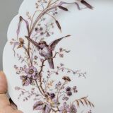 6 Superbes Assiettes Anciennes XIXème En Porcelaine Blanche Décor Oiseaux