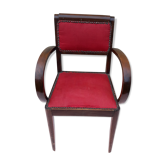 Bridge chair in red ribbed fabric