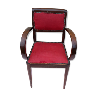 Bridge chair in red ribbed fabric