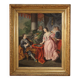 French painting from the 18th century, couple playing chess