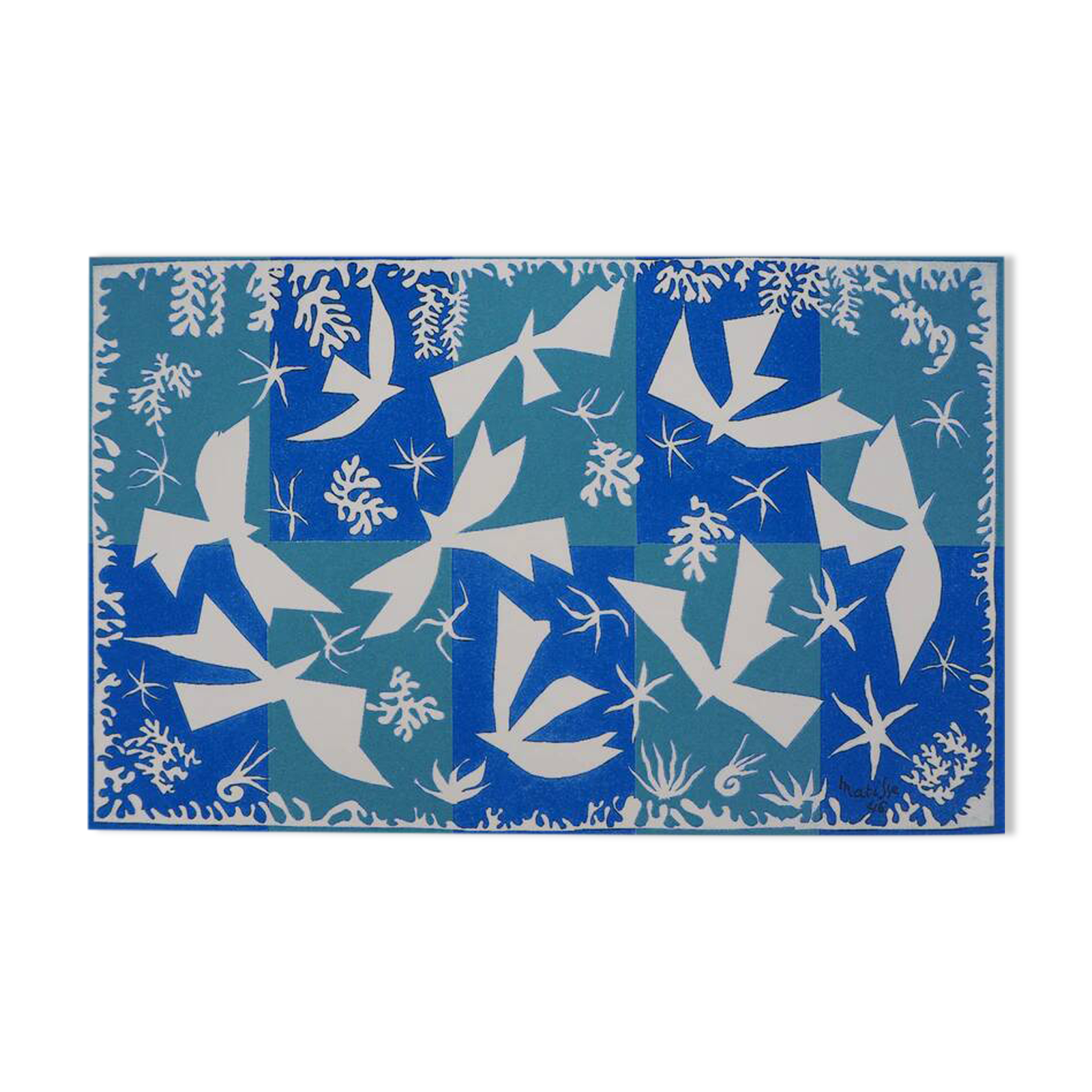 Henri Matisse: Doves in the Sky, signed silkscreen.