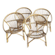 Salon, shell chairs in rattan from the 1960s.