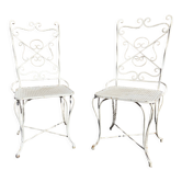 Pair of wrought iron garden chairs 1970 - 80