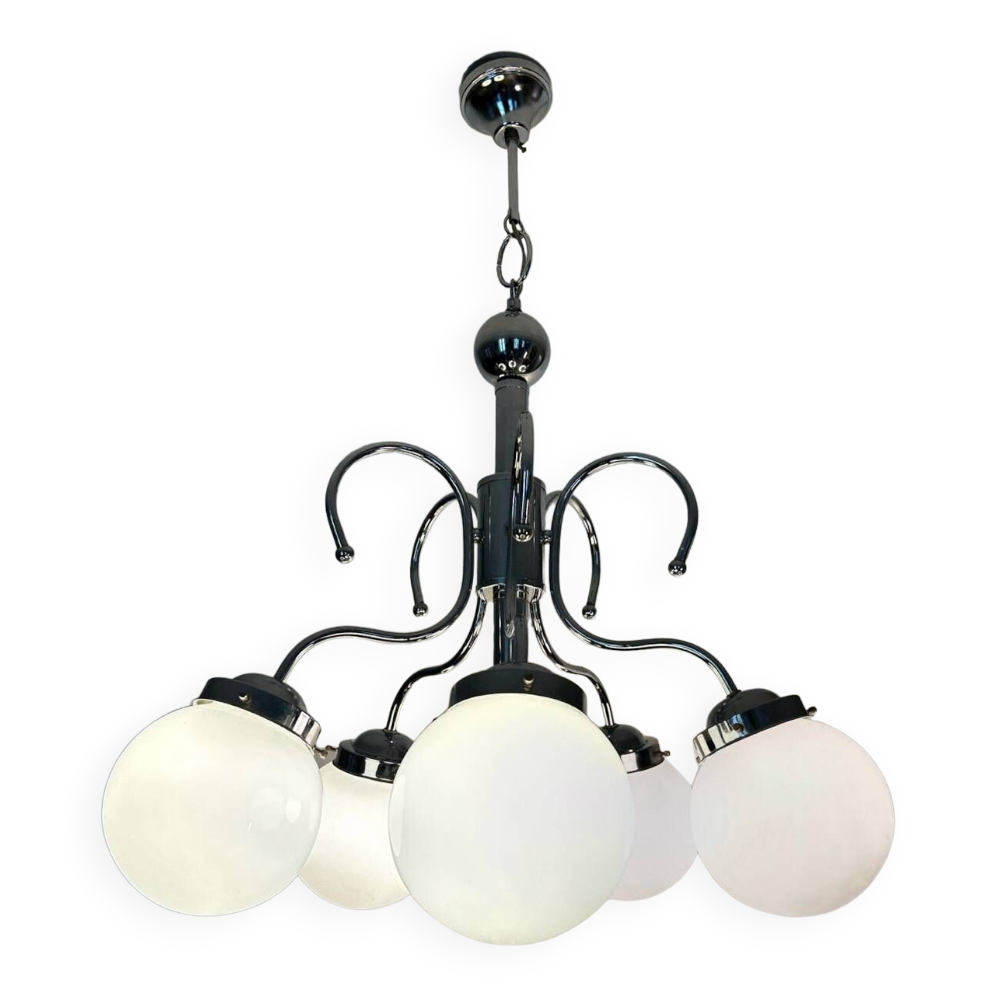 Italian design bistro chandelier from the 70s
