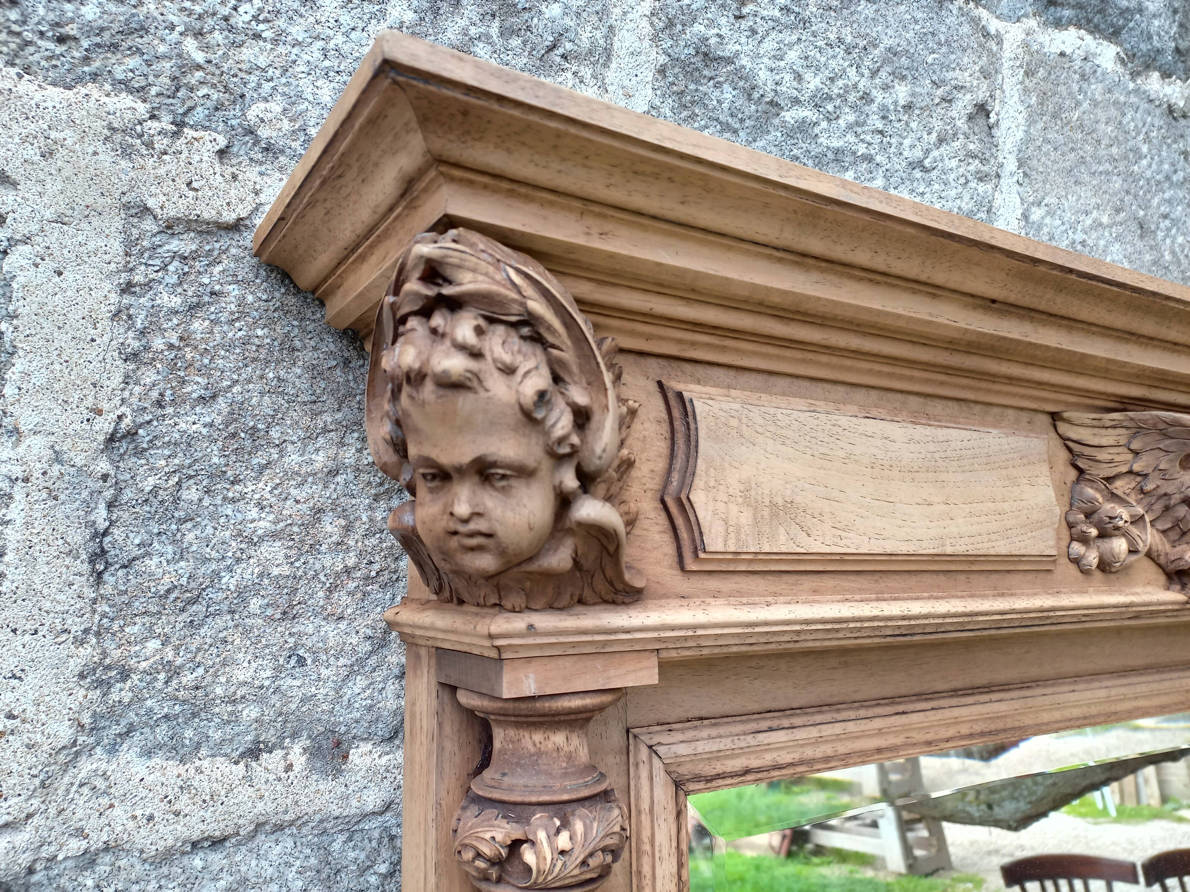 Carved wooden mirror, 168x112 cm