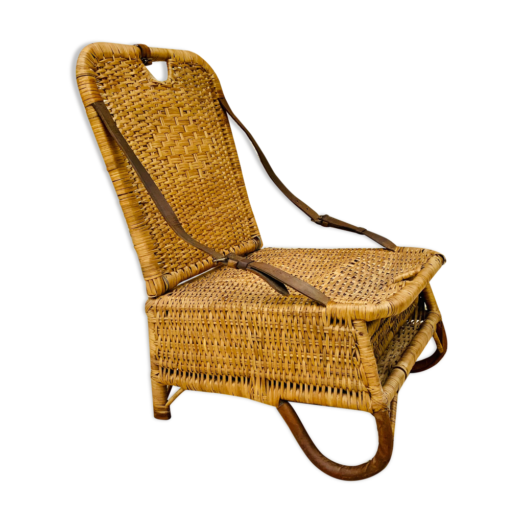 Banc Pliant Pour Pêcheur – Ancien – Zinc – Dimensions 47x37x27 Cm