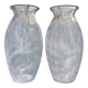 Pair of Blown Glass Soliflore Vases – Purple Marbled Effect (Spat