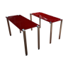 Tables en verre rouge par Jean Nouvel pour Cassina