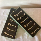 12 vintage dachshund knife holders