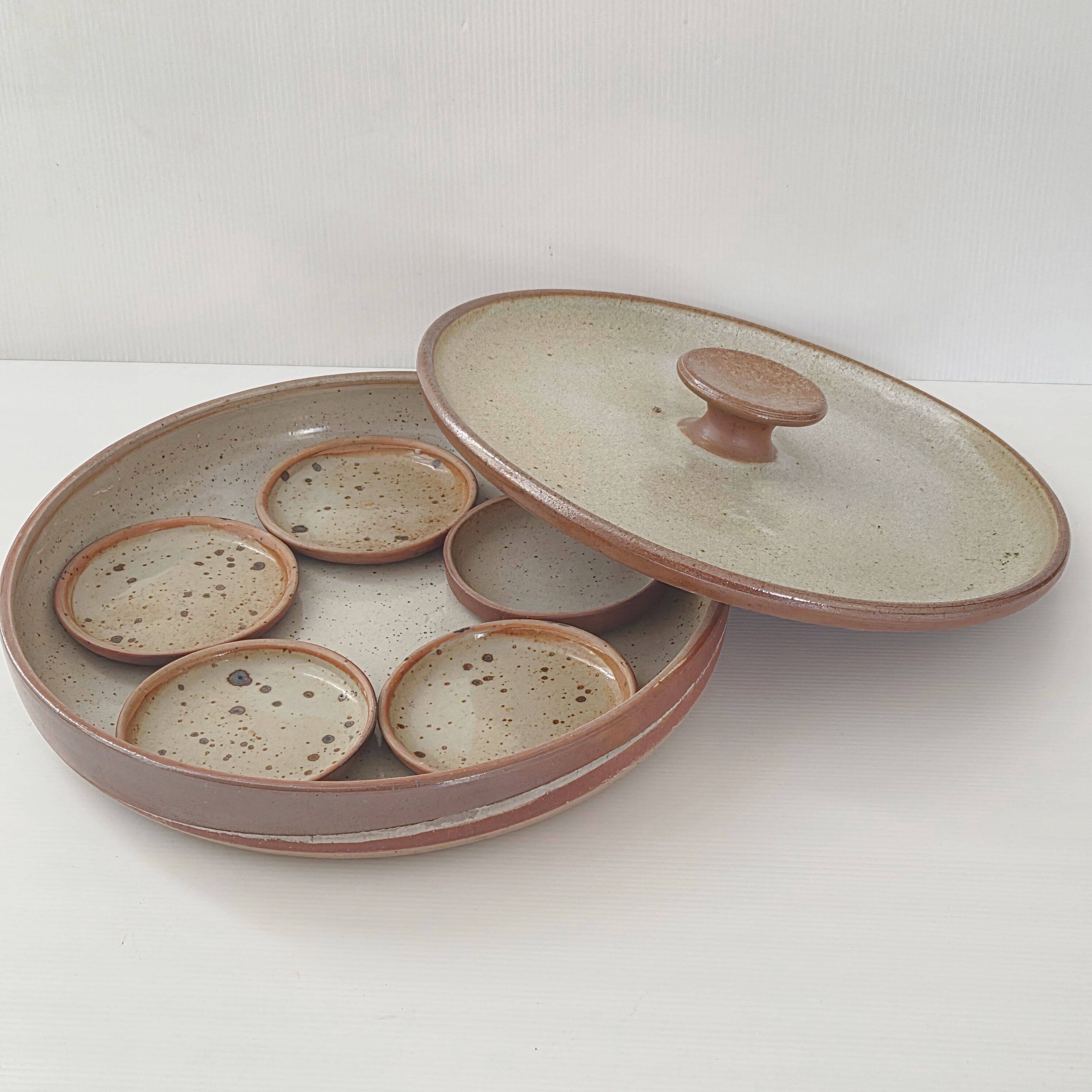 Vintage stoneware serving dish from the 1970s.
