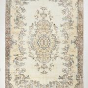 6x10 Cream & Beige Oriental Turkish Area Rug, 193x298Cm