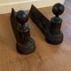 Pair of nineteenth cast and bronze chenets