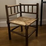 Antique straw-seated chair – French style, 1940s