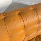 Grand canapé lounge vintage rembourré avec dossier, années 1970