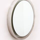Round Plexiglass Bathroom Mirror by Hillebrand, Large Model, 1960 Germany.