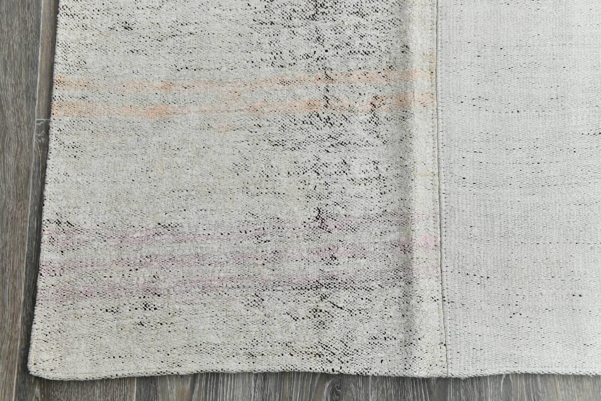 Off White Turkish Vintage Kilim Rug, Handwoven Bohemian Carpet, 23x328Cm