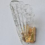 Set of 5 Vintage Italian Murano Glass Wall Lamps, Gold Plated, 1970s