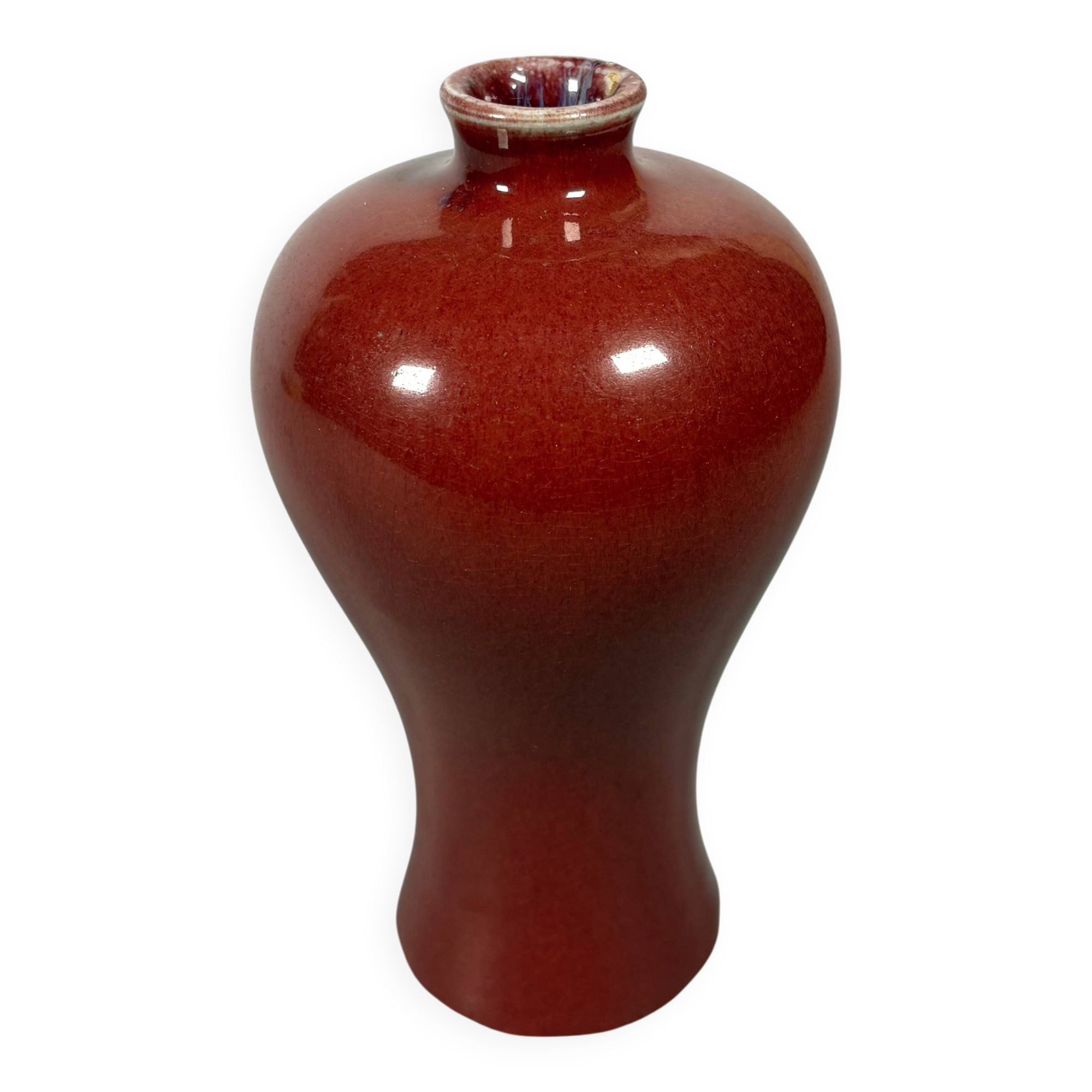 Blood-red Meiping vase in porcelain, China, 19th century.