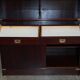Three vintage style Military Campaign bookshelves, mahogany finish.