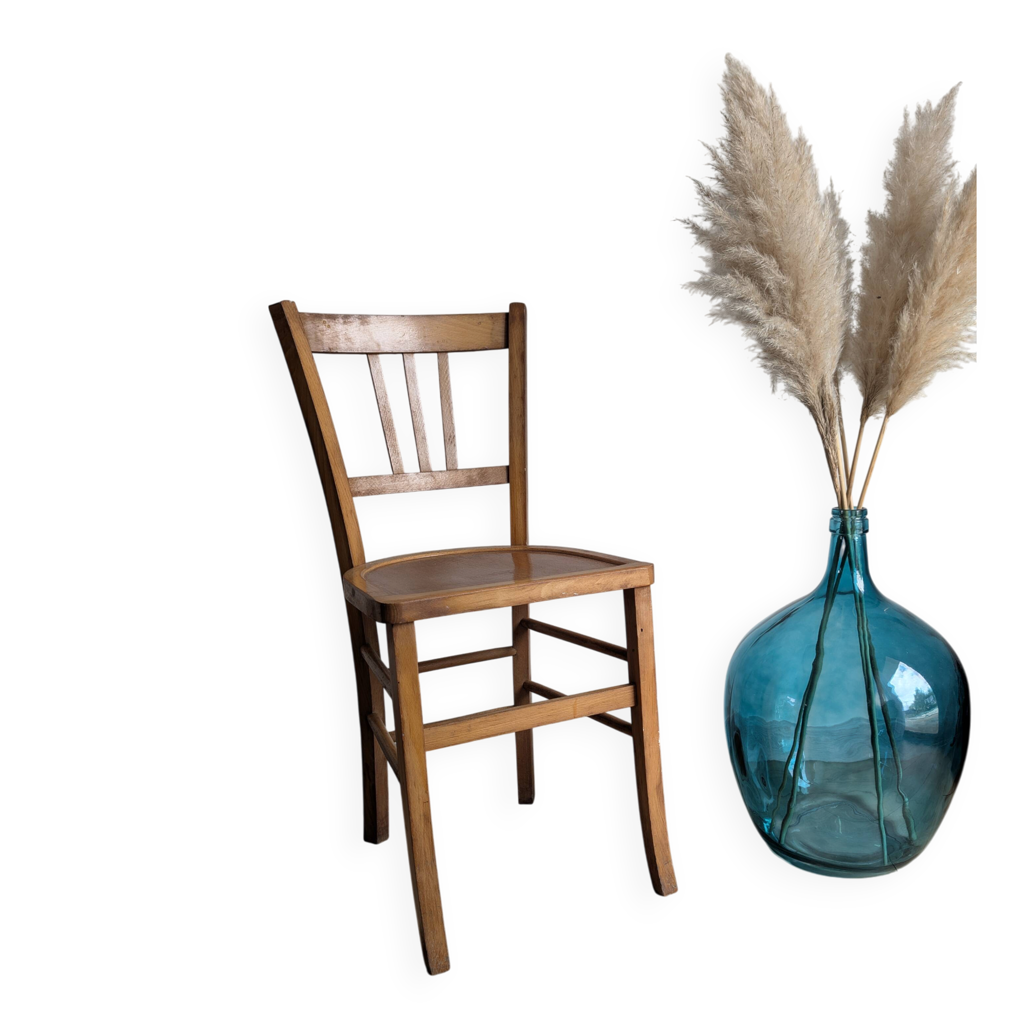 Vintage 1950s Bistro Chair in Beech