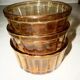 3 vintage Vereco amber glass ramekins