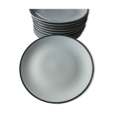 Flat plate bavaria bordered silver - hand painted