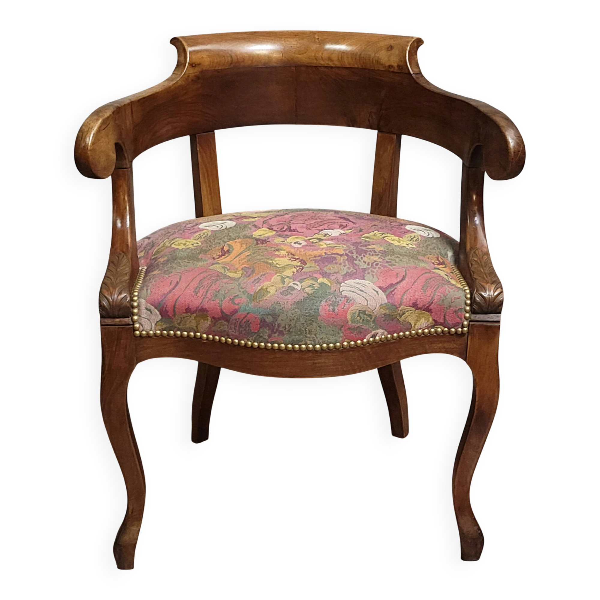 Gondola office chair from the Restoration period, dating from the early 19th century.