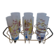 Set de 6 verres vintages dans leur panier