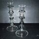 Set of 2 vintage blown glass candle holders
