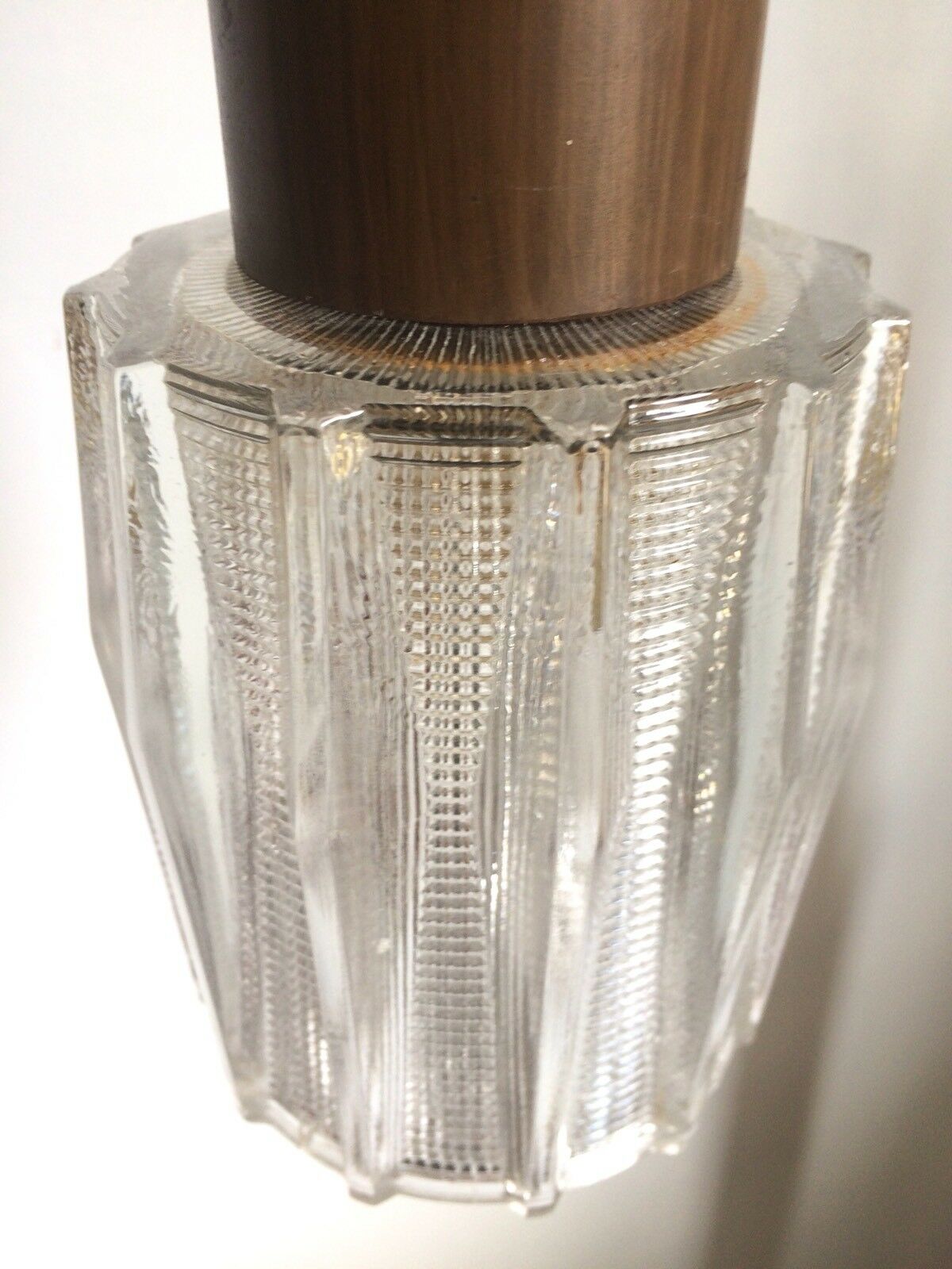 Hanging style boomerang scandinavian wood and crystal design 60s