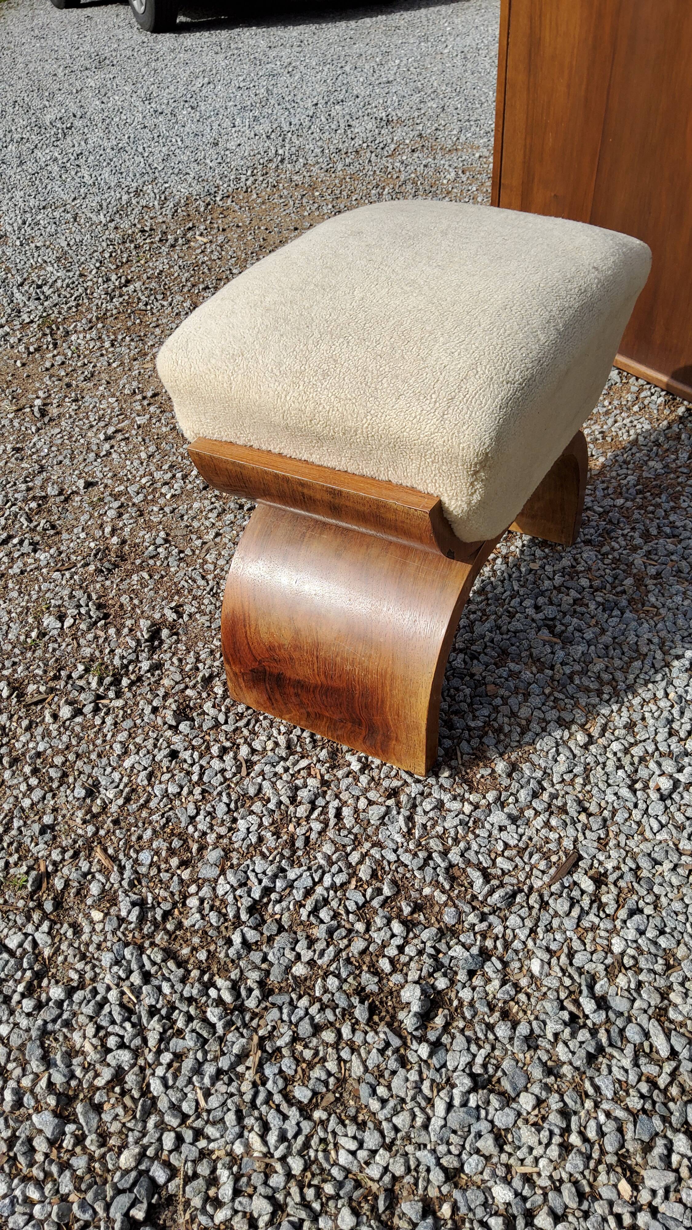Art deco walnut stool 1930