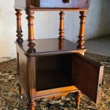 Chevet ancien Louis Philippe en ronce de noyer époque XIXé