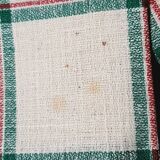 Set of 6 napkins in green and red linen