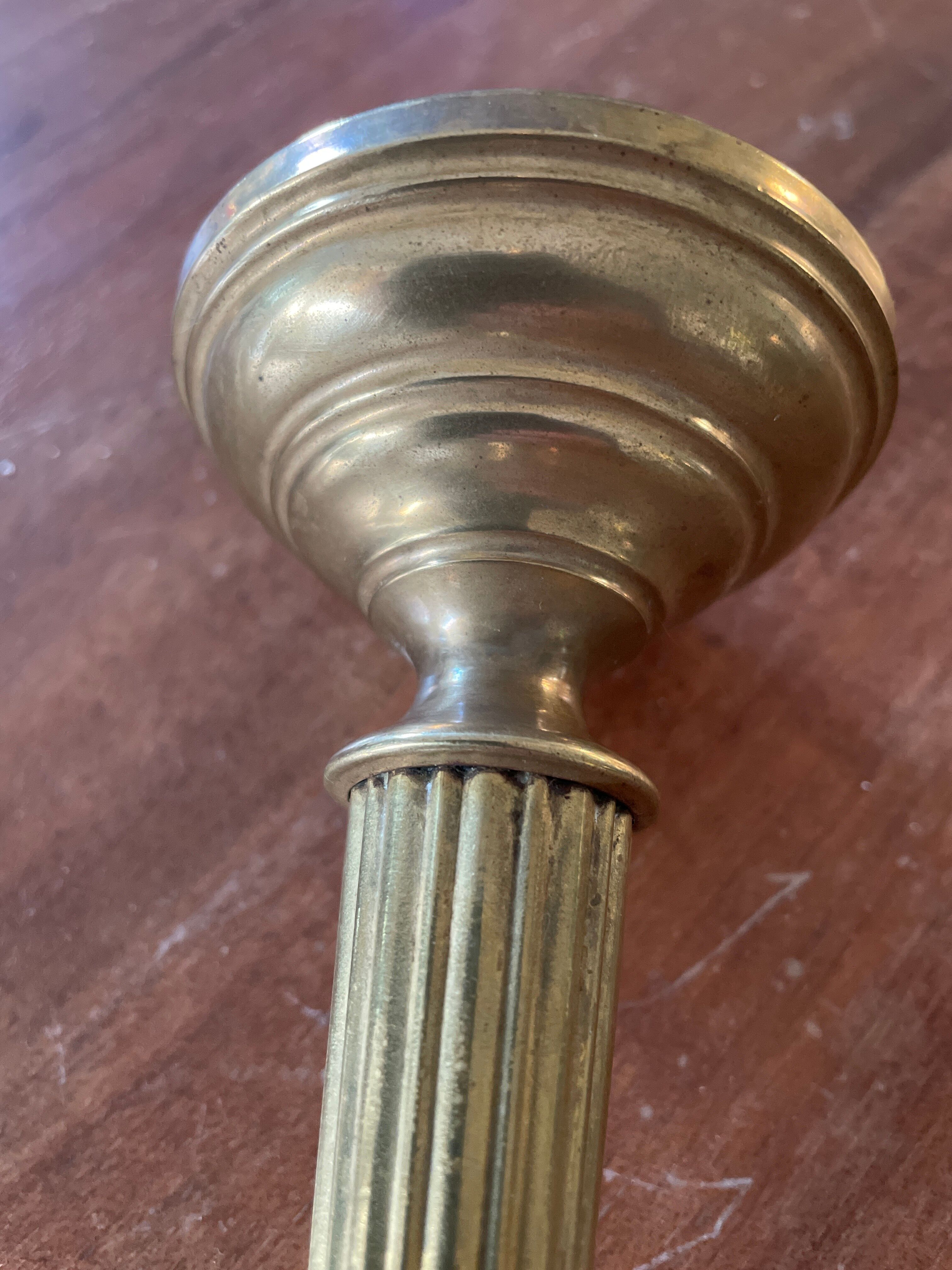 Pair of brass candle holders XIXth