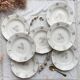 7 vintage porcelain soup plates Digoin Sarreguemines model Raphael with golden flower motif
