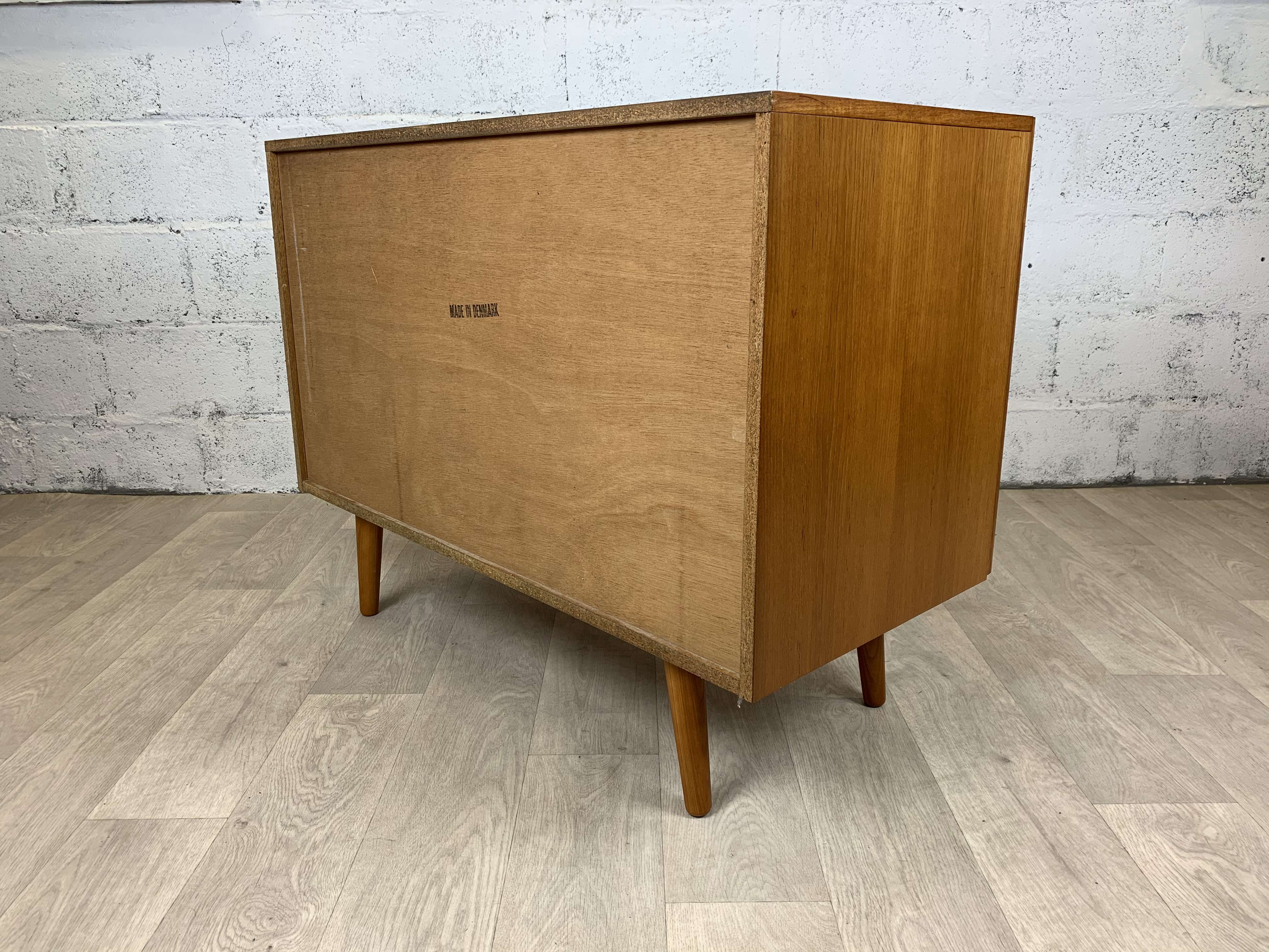 Vintage Scandinavian teak buffet with full doors, 60s