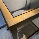 Brass rolling trolley with smoked glass from the 70s