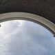 Round mirror frame white wood pop vintage 70