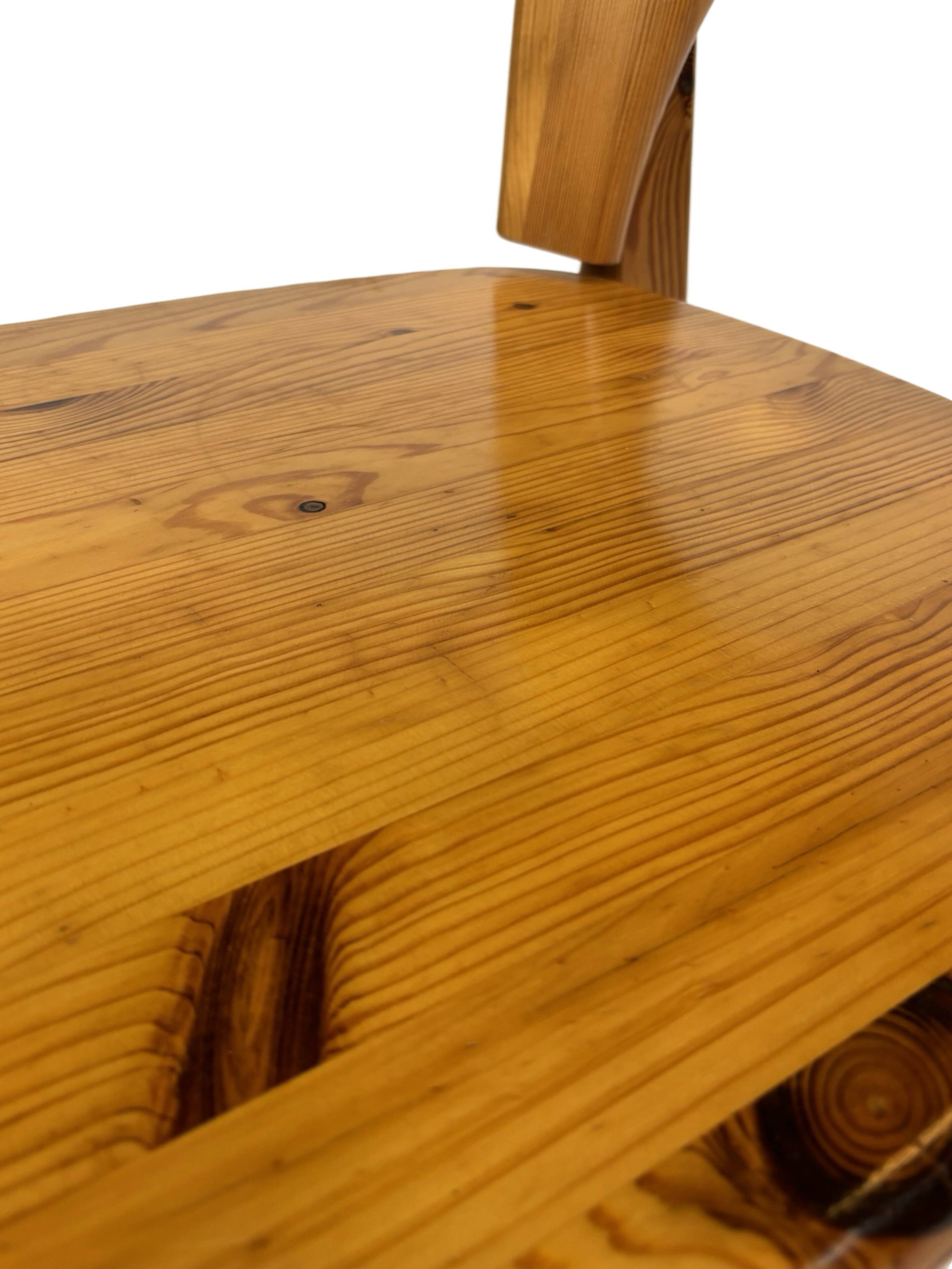 Vintage set of four pinewood chairs Rainer Daumiller minimalist design