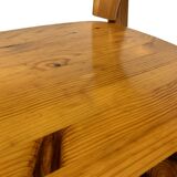 Vintage set of four pinewood chairs Rainer Daumiller minimalist design