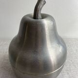 Pear-shaped ice bucket Large format brushed aluminum